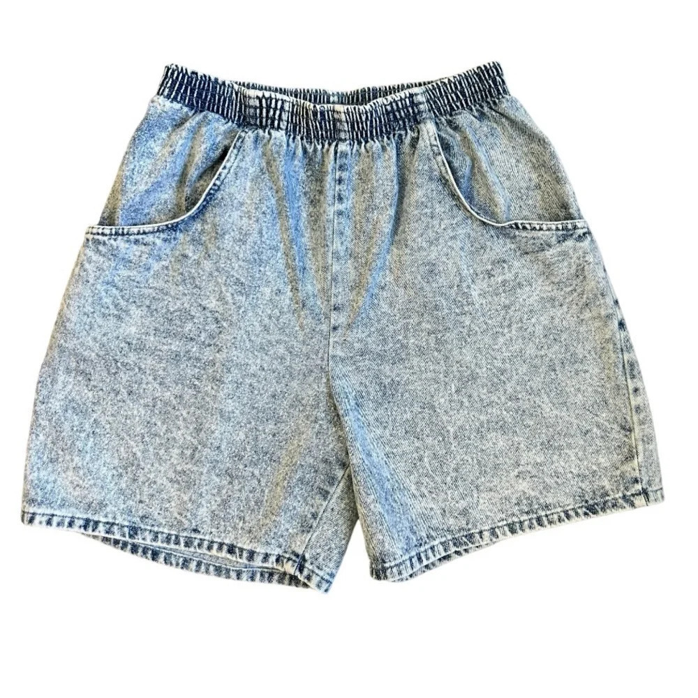 Vintage Cascade Blue's Acid Wash Indigo Blue Denim Short Size 10